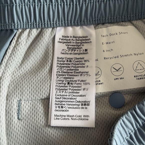 J Crew Tech Dock Shorts Mens M Blue 6" Inseam Drawstring Casual Preppy Golf Blue - Picture 7 of 12